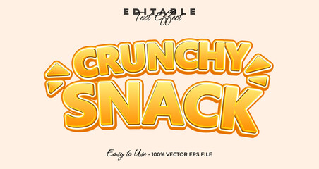 Poster - Crunchy snack editable text effect, 3d typography in graphic styles