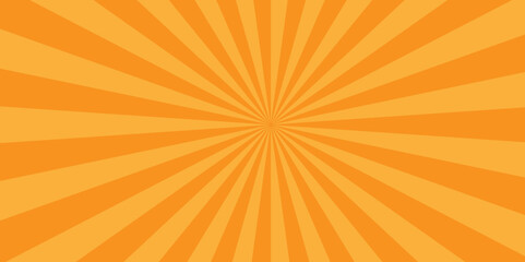 Abstract orange sunburst ray and vector illustration background. Modern stipes line ray grunge design beam pattern texture.