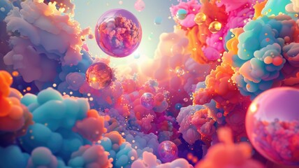 Poster - Abstract picture of colorful geometric particle with sparkle style design connect become energy structure represent connection of molecule pattern or dust between space with mysterious scene. AIG53.