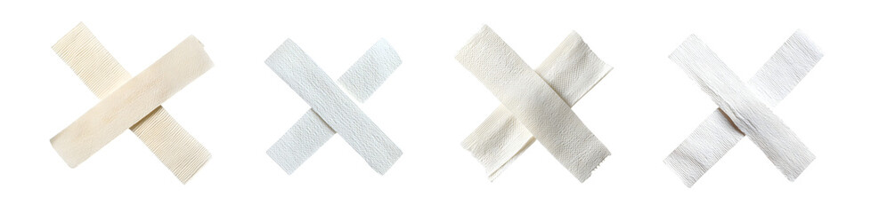 Poster - set of Abstract design of intersecting white shapes. isolated on transparent background