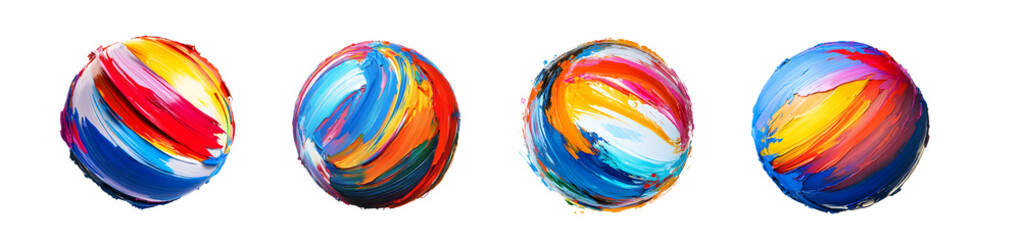 Poster - set of Abstract colorful spheres in a design arrangement. isolated on transparent background