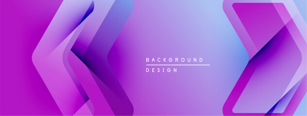 Aufkleber - Abstract purple gradient background. Geometric shapes overlap creating dynamic visual effect. Modern design suitable for banners, presentations.