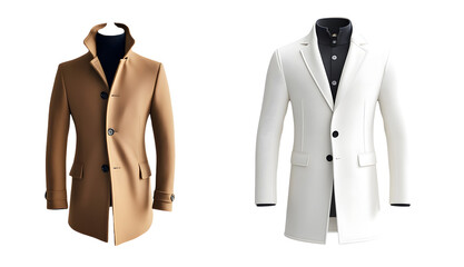 Poster - elegant, men coats displayed in setting. isolated on transparent background