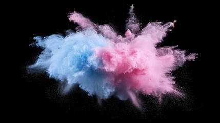 a combination of soft pastel-colored powder exploding in slow motion.