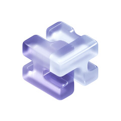 Poster - Abstract 3D rendered geometrical shape with gradient colors on black background