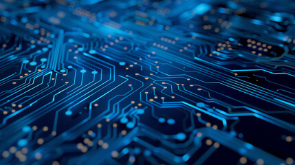 Fototapete - Abstract digital background with technology circuit board texture. Futuristic digital electric tech circuit board pattern background.