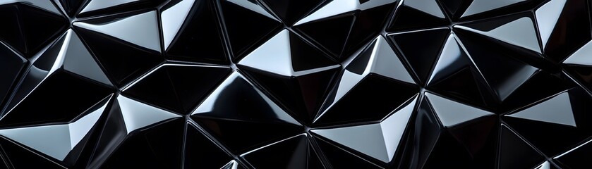 Fototapete - Abstract geometric pattern of black triangles.