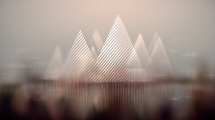 Poster - Abstract 3D Triangle Design in Soft Focus with Subtle Gradients