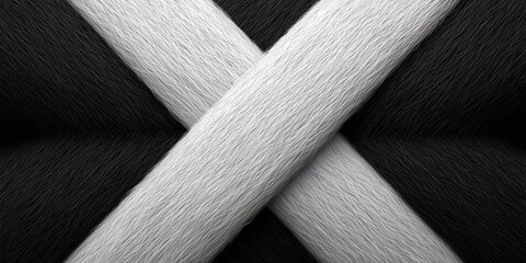 Poster - Abstract Black and White Texture Intertwined Lines, Contrasting Design