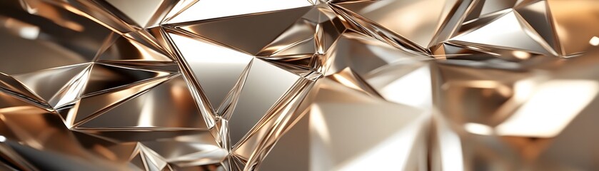 Fototapete - Abstract geometric shapes in bronze and gold tones.