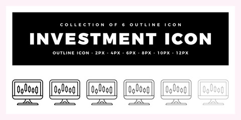 Poster - Pack of 6 Outline Vector investment icon