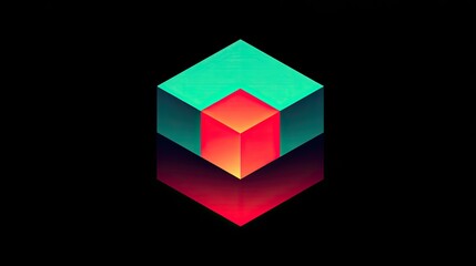 Aufkleber - Floating Geometry A Mesmerizing Abstract Cube