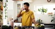 © EinFrame25/peopleimages.com - Man, drinking and smoothie in kitchen for detox, healthy diet and meal replacement for wellness. Nutritionist, enjoy and protein shake in home for gut health, vitamin boost and supplement with fruit