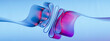 © Westend61 - Abstract 3D ribbon design with neon colors and reflections