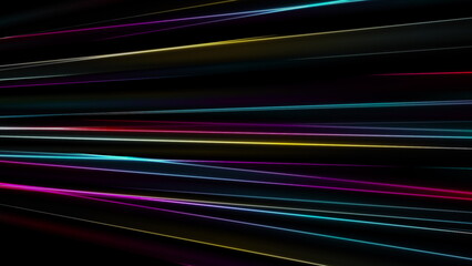 Aufkleber - Colorful neon laser lines abstract geometric tech background