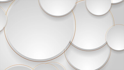 Fototapete - Grey and golden circles abstract luxury geometric background