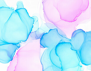 Poster - abstract white purple blue watercolour liquid effect background