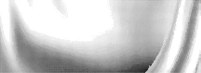 Wall Mural - Abstract wave halftone pattern. Black and white vector illustration	