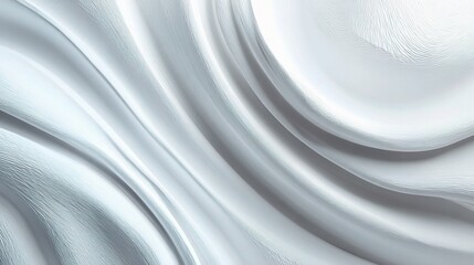 Poster - Soft Abstract Digital Texture in White with Gentle Gradients and Waves