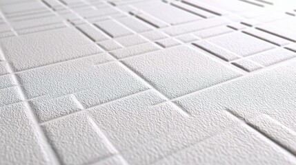 Poster - Clean White 3D Embossed Grid Texture for Modern Design Projects