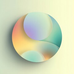 Poster - Colorful, layered circles in pastel shades.