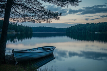 Naklejka na meble canoe on lake