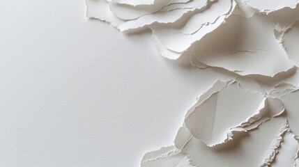 Poster - Detail of Torn White Paper on Smooth Surface for Creative Use
