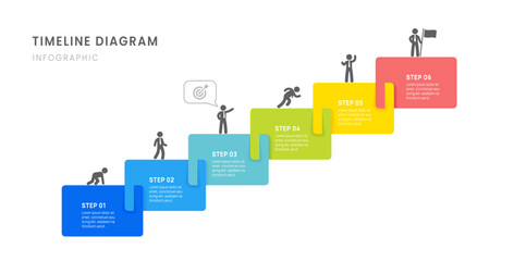 Wall Mural - business roadmap timeline infographic milestones elements, diagram, and icon, vector.
