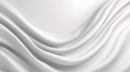 Poster - Smooth White Gradient Background with Curved Fabric Simulation