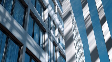 Poster - Architectural Details of Steel Frame Office Building Against Sky