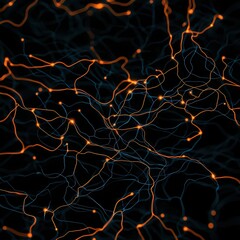 Poster - Abstract Digital Background with Colorful Light Trails in Dark Space for Technology and Design Concepts