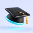 © lin - 3D black graduation mortarboard simple design icon