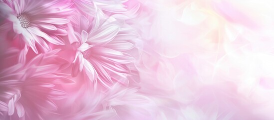 Poster - Soft pink floral background with delicate daisies and dreamy bokeh effect