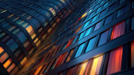 Poster - Transition from Day to Night in a Modern Business Tower