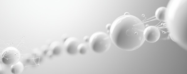 Poster - Abstract representation of molecular structures with interconnected spheres and lines