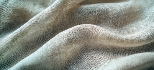 Poster - Textured close-up of soft, natural fabric showcasing delicate weave patterns and light