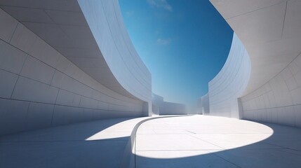 Poster - Futuristic Open Area in Front of Modern Headquarters Building
