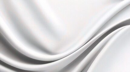 Poster - Soft White Gradient Fabric Background with Curved Textures