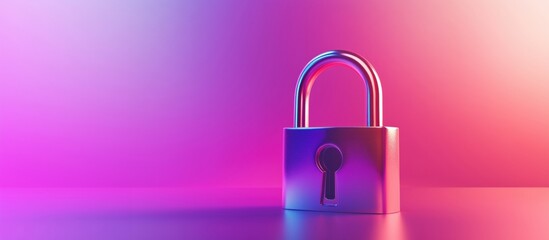 Poster - Colorful padlock on gradient background representing security and protection