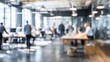 © CLOVER BACKGROUND - Blurred Image of Modern Open Concept Workspace with People Collaborating