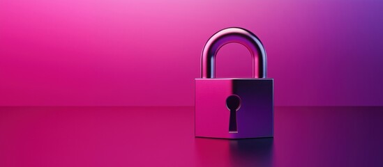Fototapete - Colorful metallic padlock on gradient background representing security and protection