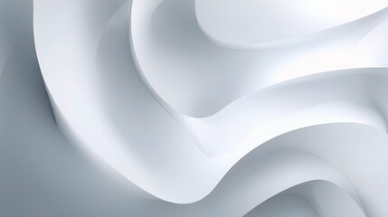 Poster - Abstract 3D Curved White Shapes with Layered Light Effects