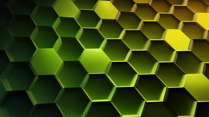 Poster - Abstract Green Honeycomb Background with Alternating Patterns