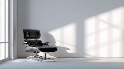 Poster - Sleek Executive Chair in Modern Office Space with Minimalist Design