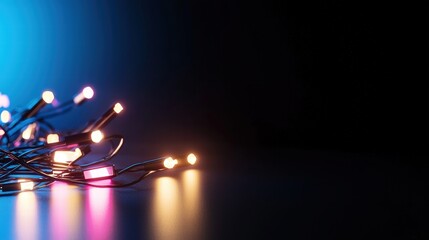 Poster - An array of colorful decorative lights arranged on a table creating a warm and inviting atmosphere