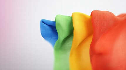 Poster - Brightly colored cloth draped elegantly with a texture that evokes creativity and artistic expression