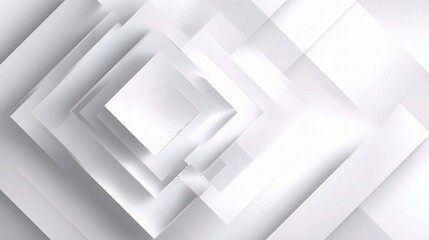 Poster - Modern Abstract White Geometric Background with Layered Design