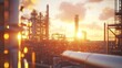© Shasa - Golden Hour at the Refinery: Industrial Sunset Landscape