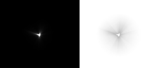 Aufkleber - Camera flash flare 01 effects set: lens flares, shine, explosion, neon lights, and light stars in white. Includes blue sun flare PNG