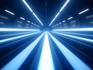 Poster - dark tunnel with glowing lighting, abstract technology speed concept 3d rendering